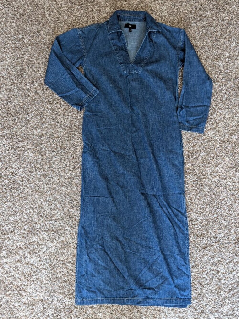 Banana Republic Cruz Denim Maxi Dress in Dark Indigo